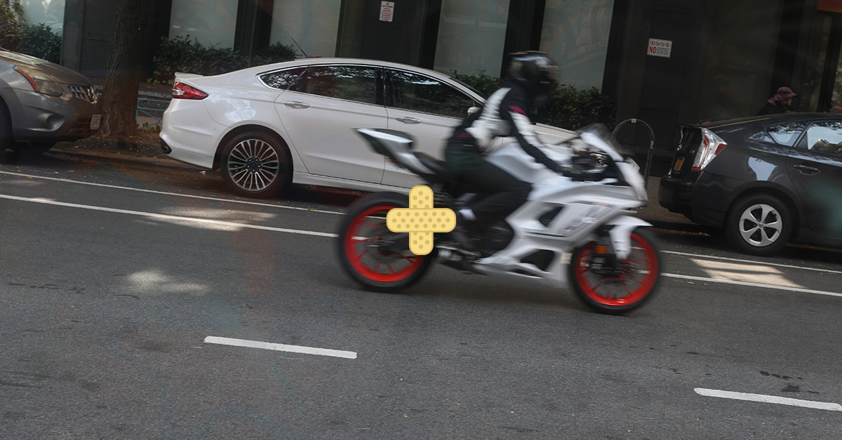 speeding motorcycle on New Jersey road