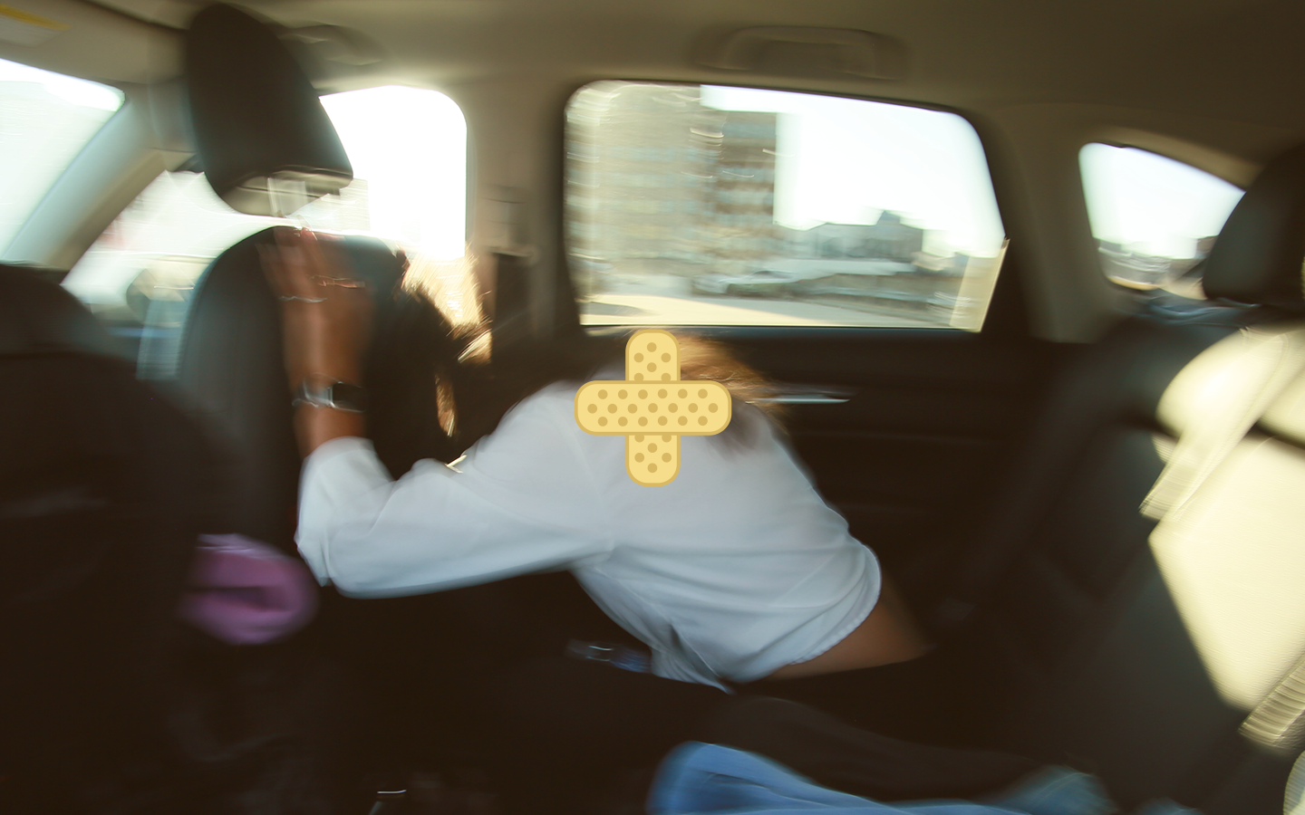 blurry image of simulated rideshare passenger in a rideshare crash in NJ