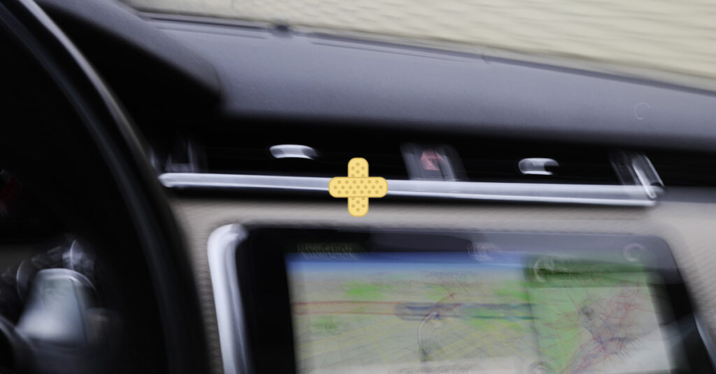 blurry image of dashboard simulating Uber driver distraction getting into a NJ Uber accident