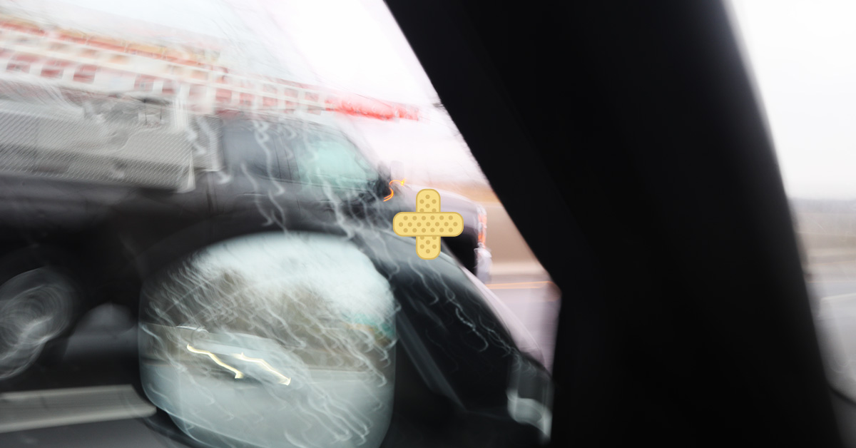 blurry image of work truck passing a car on NJ highway